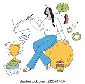 Business people characters workers office work team abstract design element concept illustration
