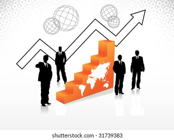 Business people with chart