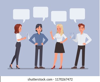 Business people with Chat Bubbles character vector design. 