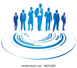 business people with circles