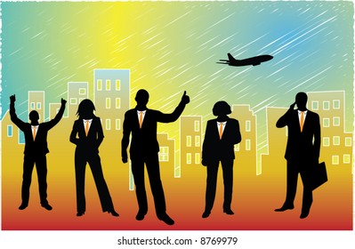 business people in the city