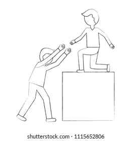business people climb together teamwork