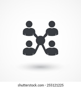 Business people collaboration isolated vector illustration. Social icons. Flat style design icon