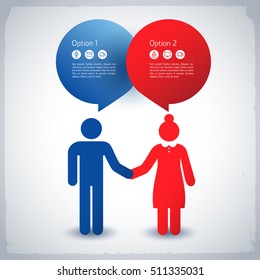 Business people colleagues silhouettes holding hands and working together concept in blue and red color flat vector illustration