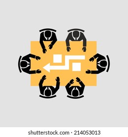 Business People Colleagues Teamwork Meeting Seminar Conference icons vector 