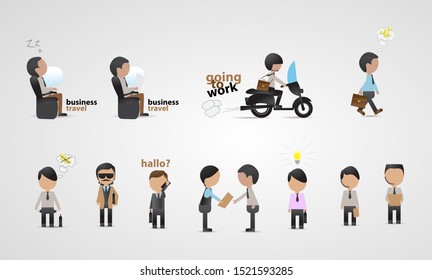 Business People Collection - Vector. Businessman - Isolated. Company Staff. Corporate Travel. People Cartoon Character Vector. Business People In Business Suits Set. Avatar Man Icon. Different Workers