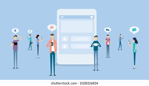 business people communication on social network  concept and business online connection concept