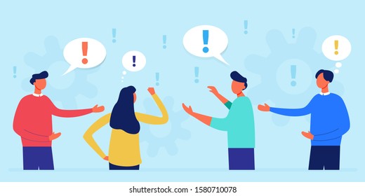 Business people communication in search of solutions to problems, use in web and applications, collective thinking. Ethnic business people group full length team. Angry, emotions, fight, argument