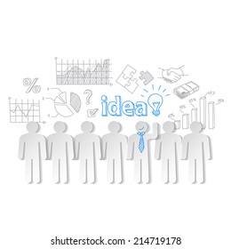 Business people communication teamwork idea vector background