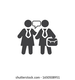 Business people communication vector icon. filled flat sign for mobile concept and web design. Partnership conversation glyph icon. Symbol, logo illustration. Vector graphics