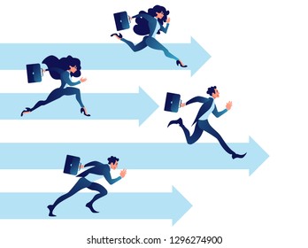 Business people competition. Vector illustration teamwork business concept.