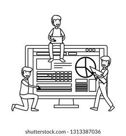 business people with computer desktop