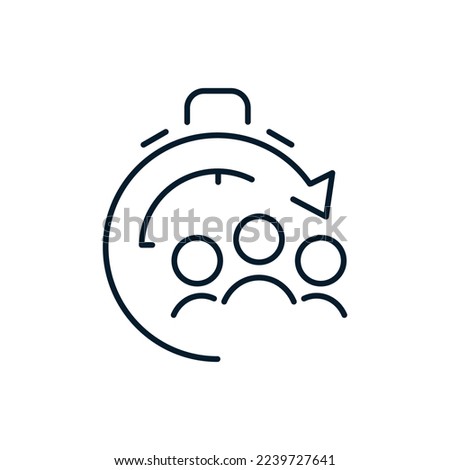 Business people concept, punctuality. Vector icon isolated on white background.