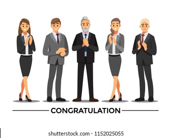 Business People congratulation ,Vector illustration cartoon character.