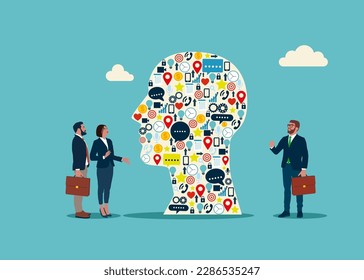 Business people. Business and creative idea, brainstorm concept.  Modern vector illustration in flat style