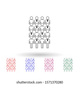 Business people in the crowd multi color icon. Simple thin line, outline vector of people icons for ui and ux, website or mobile application