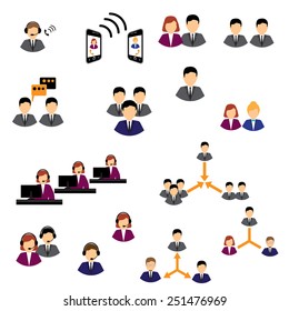 Business people. Business customer care service concept flat icons