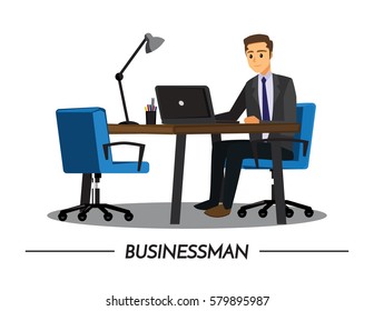 Business People  Desk,Vector illustration cartoon character
