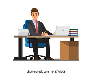 Business People  Desk,Vector illustration cartoon character