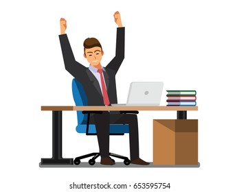 Business People  Desk,Vector illustration cartoon character