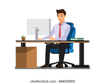 Business People  Desk,Vector illustration cartoon character