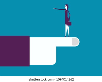 Business people different pointing for direction. Vector illustration business concept, choice, Achievement, cartoon.