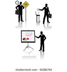 Business people in different situation
