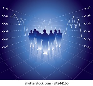 business people with digital diagram background - Shutterstock ID 24244165