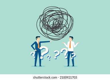 Business people discussing problem together, anxiety from work difficulty and overload, problem in pressure, Vector illustration design concept in flat style