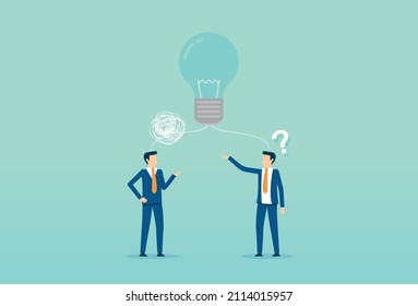 Business people discussing problem together, anxiety from work difficulty and overload, problem in pressure, Vector illustration design concept in flat style