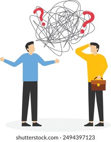 Business people discussing problem together, anxiety from work difficulty and overload, problem in pressure, Vector illustration design concept in flat style

