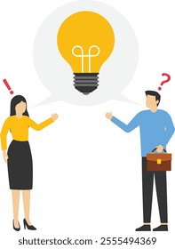 Business people discussing problem together, anxiety from work difficulty and overload, problem in pressure, Vector illustration design concept in flat style

