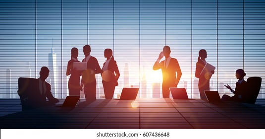 Business People Discussion Brainstorming Teamwork Concept. Vector illustration