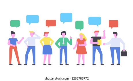 Business people discussion on the meeting. People Talking, Discussing. Flat vector illustration concept.