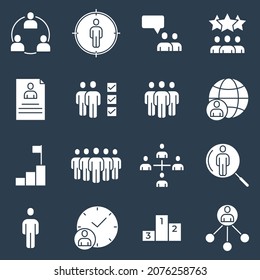 Elementos de personas de negocios establecen plantilla de símbolo de icono para la colección de diseños gráficos y web ilustración vectorial