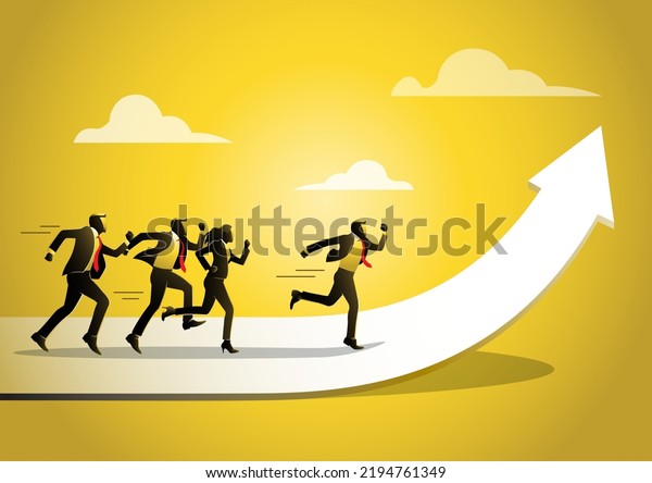 Business People Employees Running On Career Stock Vector (Royalty Free ...