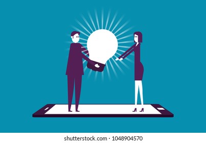 Business people exchange idea. Vector illustration giving business concept.