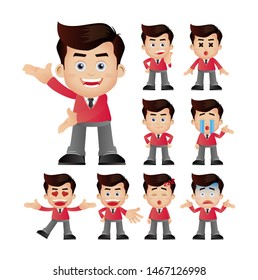 Business people expressions with different faces