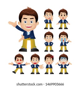 Business people expressions with different faces