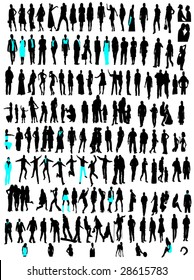 business people, fashion silhouettes in moving