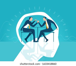 Business people fighting with Arm wrestling. Business people negotiating the deal. Business concept illustration