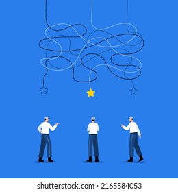 Business people finding solution problem solving concept in flat design