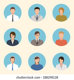 business people flat design icons set. template elements for web and mobile applications