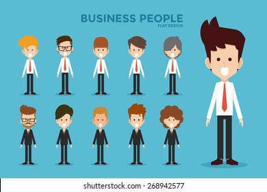 Business people flat design, vector.