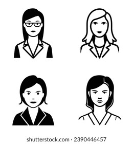Business People Flat Icon Set Isolated On White Background