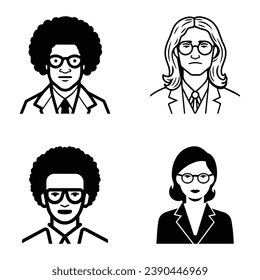 Business People Flat Icon Set Isolated On White Background