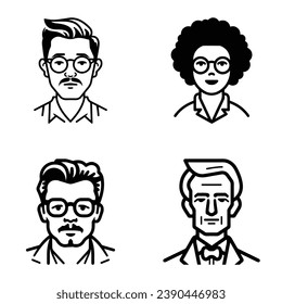 Business People Flat Icon Set Isolated On White Background
