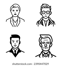 Business People Flat Icon Set Isolated On White Background
