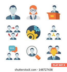 Business people Flat icons for Web and Mobile Application.