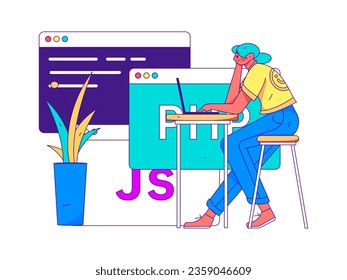 Business People Flat Vector Concept Operation Hand Drawn Illustration
